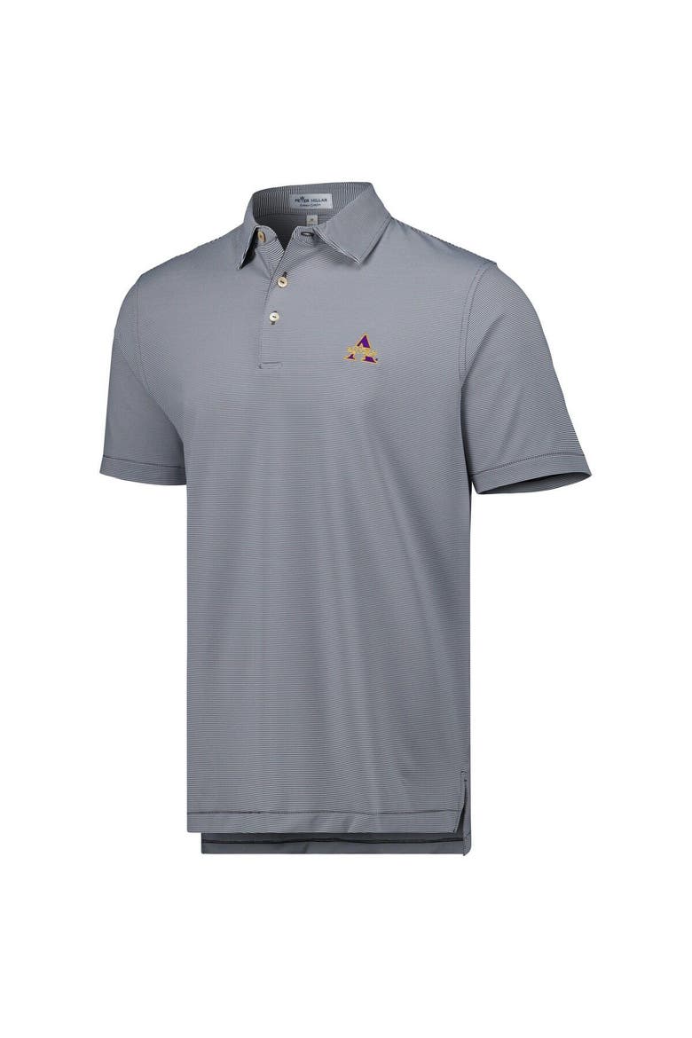 Men's Peter Millar Gray Alcorn State Braves Jubilee Striped Performance Jersey Polo, Alternate, color, Gray