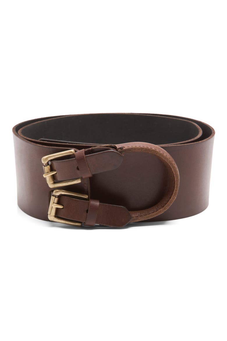 Everhart Wide Leather Hip Belt, Main, color, ESPRESSO