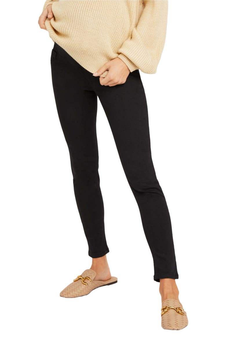 MOTHERHOOD MATERNITY Secret Fit Over the Belly Skinny Maternity Ankle Jeans, Alternate, color, 
