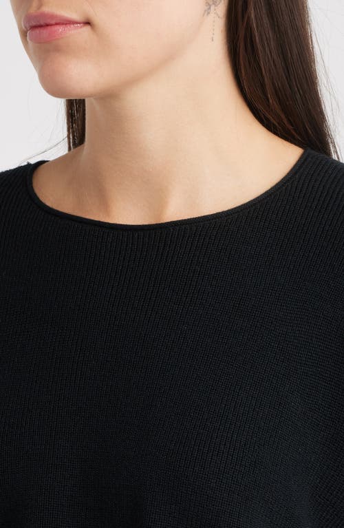 Eileen Fisher Crewneck Wool Sweater In Black