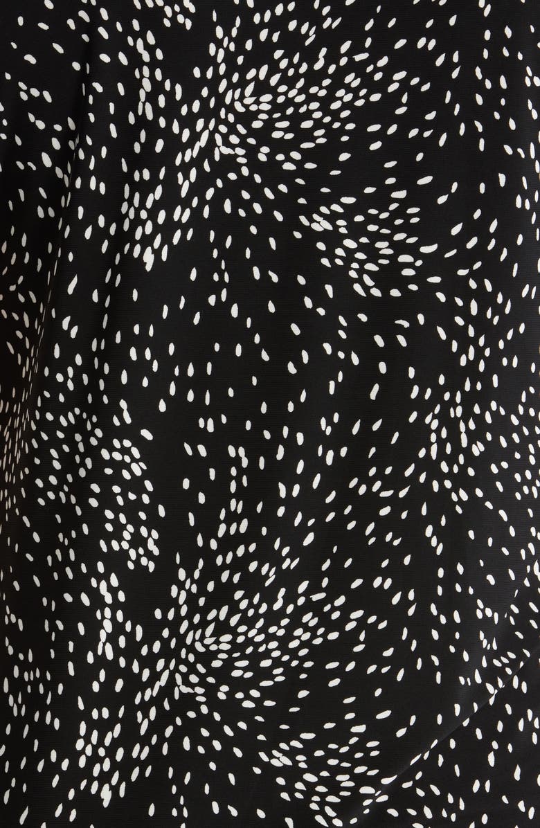 AK ANNE KLEIN Swirling Dot Print Tulip Sleeve Top, Alternate, color, Anne Black/ White Dove