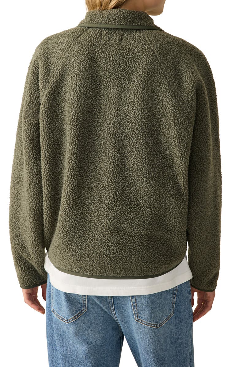 Faherty Fireside Fleece Pullover Jacket, Alternate, color, Beetle