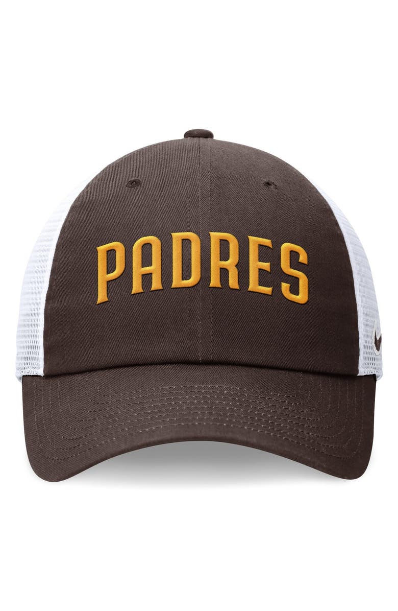 Nike Men's Nike Brown San Diego Padres Evergreen Wordmark Trucker Adjustable Hat, Alternate, color, Brown