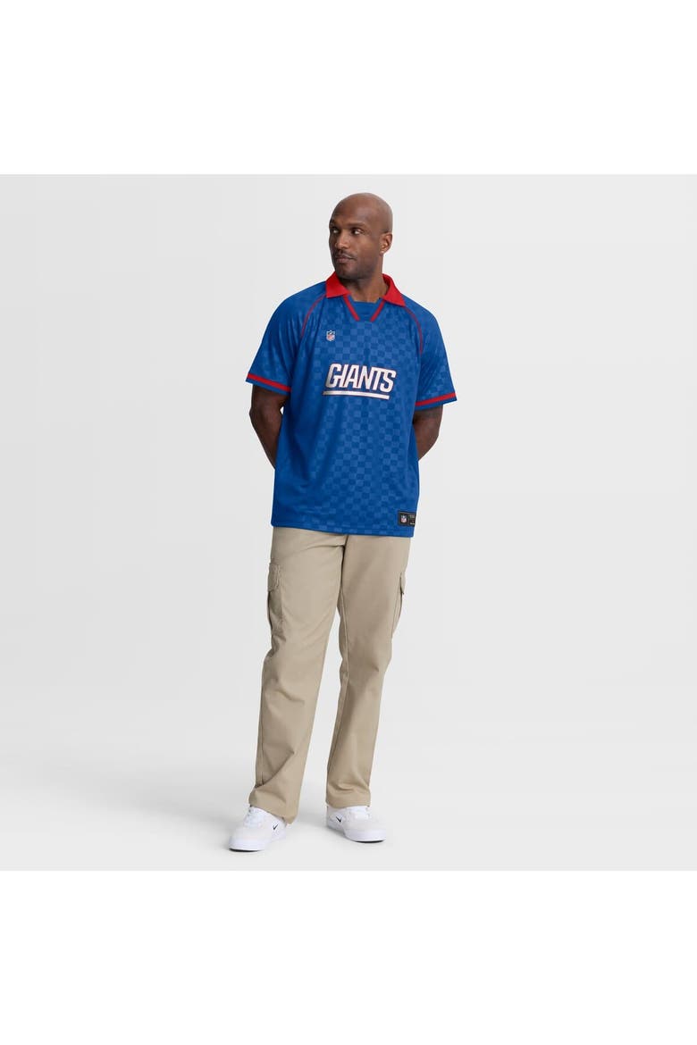 Men's Fanatics Royal/Red New York Giants Homerun Raglan V-Neck Polo, Alternate, color, Royal