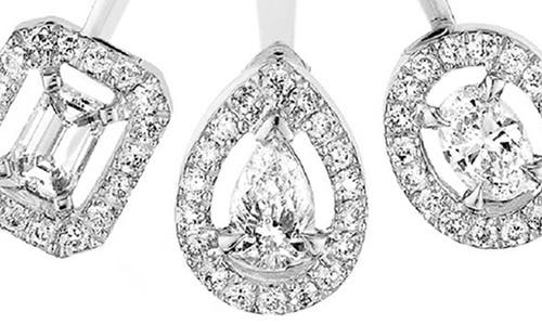 Messika My Twin Mono Mismatched Diamond Earrings In Silver