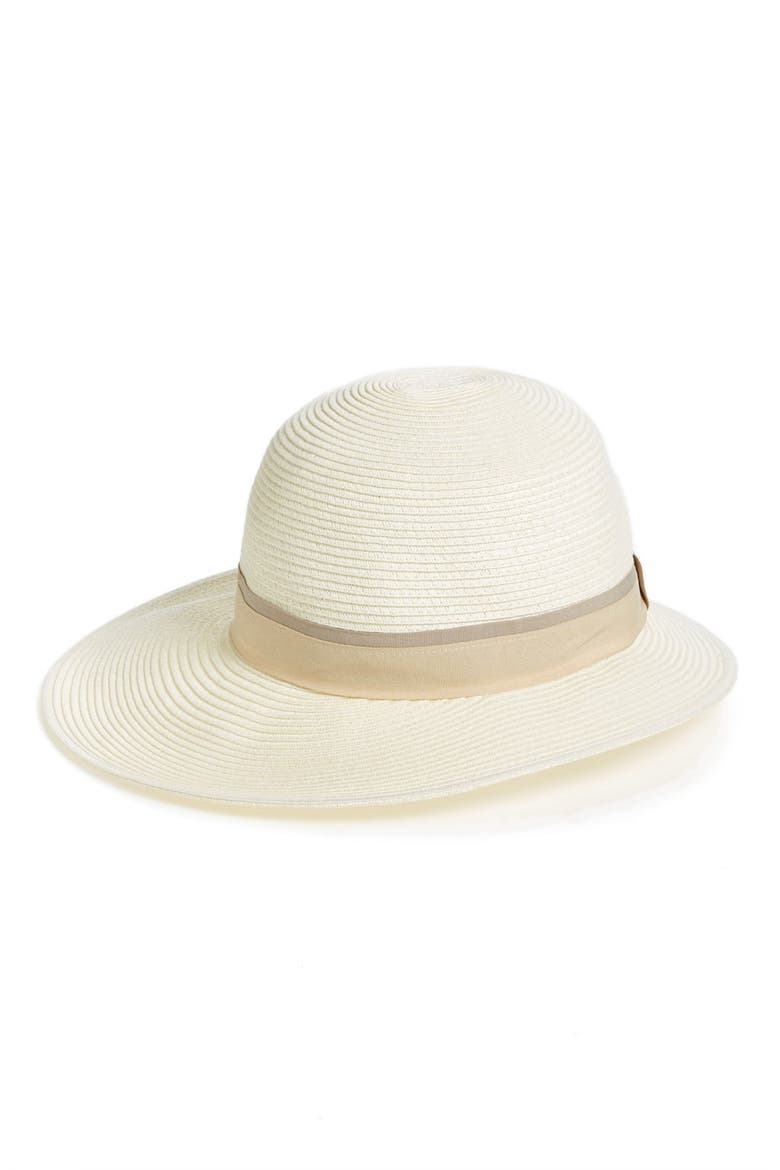 Asymmetrical Brim Floppy Hat, Main, color, WHITE/ NATURAL