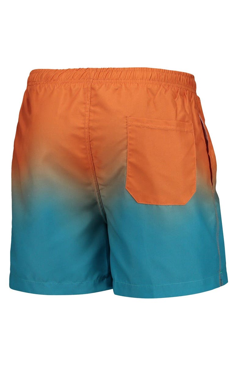 FOCO Men's FOCO Aqua/ Miami Dolphins Dip-Dye Swim Shorts, Alternate, color,