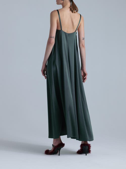 Alas Aphrodite Sleeveless Silk Maxi Dress In Green