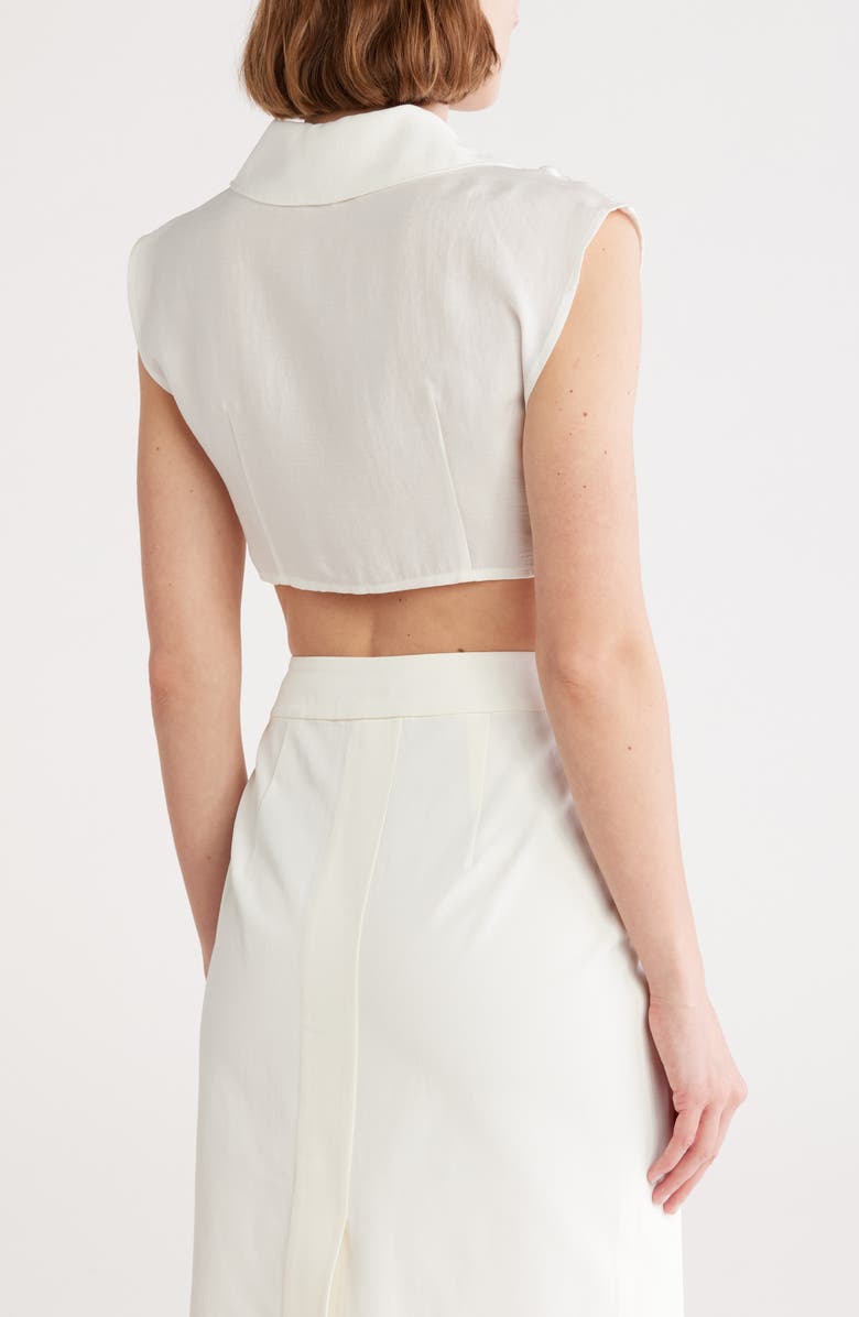 Cult Gaia Janette V-Neck Crop Top, Alternate, color, Off White