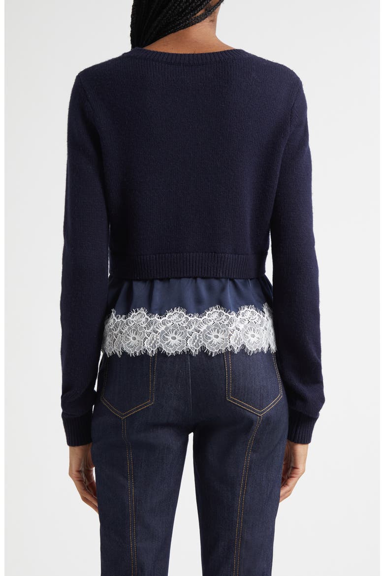 Zyla Mixed Media Sweater, Alternate, color, NAVY/NAVY/IVORY