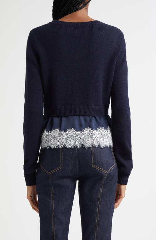 Cinq À Sept Zyla Mixed Media Sweater In Blue
