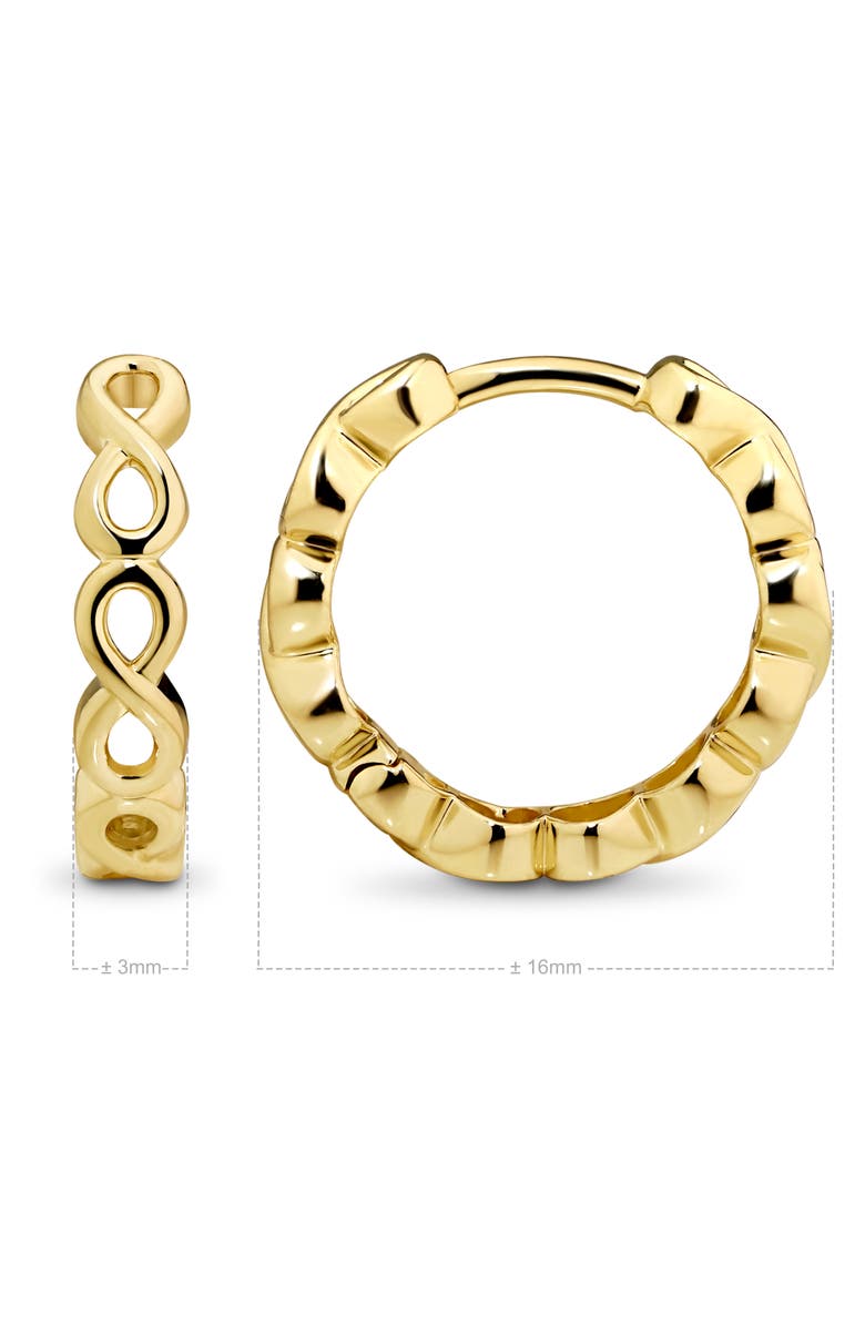DEVATA Infinity Hoop Earrings in 14K Gold, 16mm, Alternate, color, Yellow Gold
