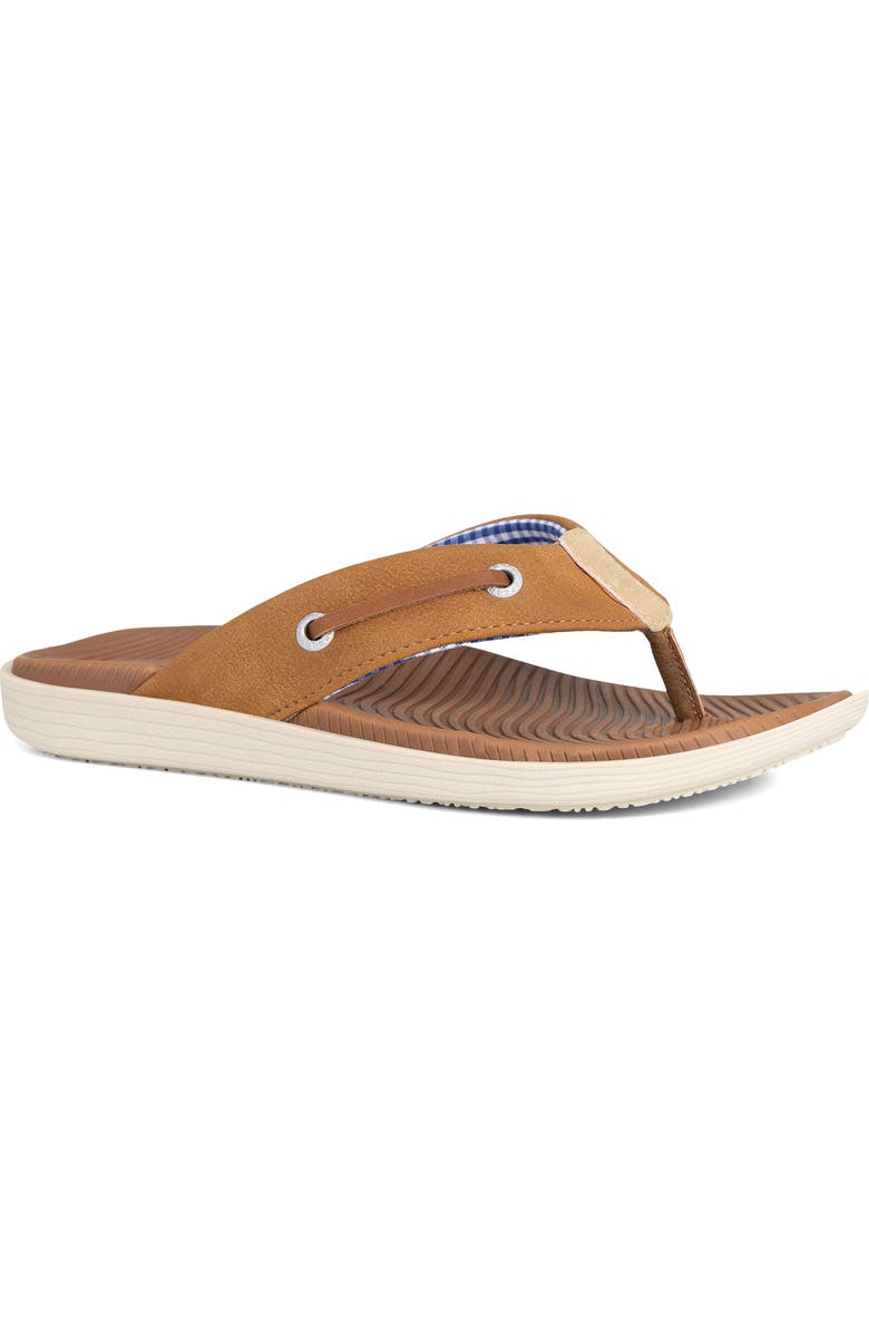 Sperry Kids' Seafish Flip Flop, Main, color, Honey Caramel