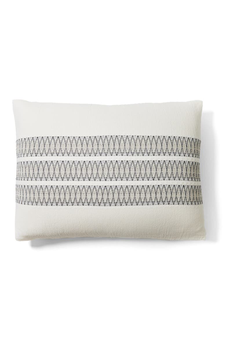 Coast Organic Cotton Sham, Alternate, color, SOFT WHITE W/DEEP GRAPHITE