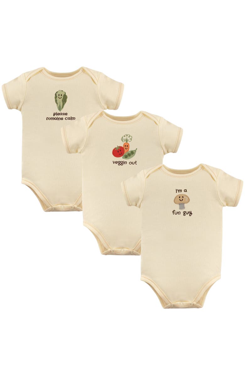 Touched by Nature Organic Baby Bodysuit 3Pk, Main, color, Mushroom