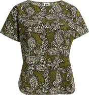 Anne Klein Paisley Print Short Sleeve Top