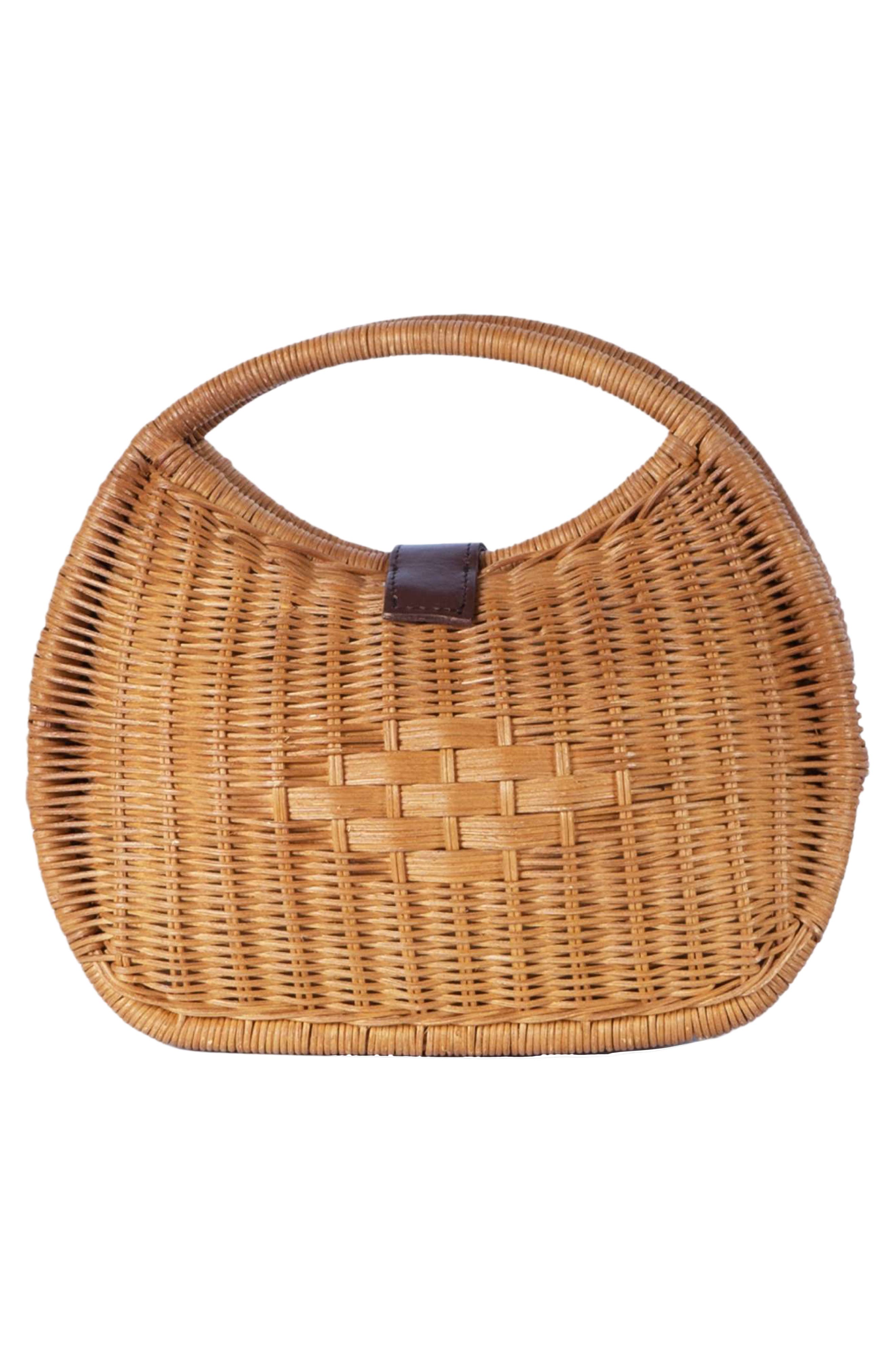 Artemiss Rattan Half Moon Clutch, Alternate, color, NATURAL