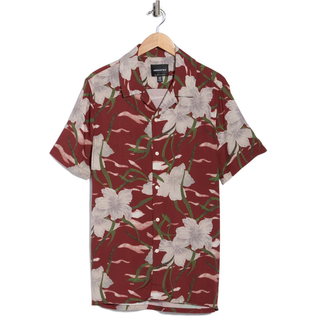 Industry Republic Clothing Floral Camp Shirt In Red