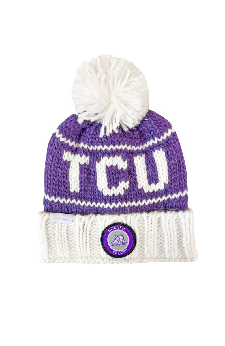 Bits & Bows TCU Bobble Hat, Main, color, Purple