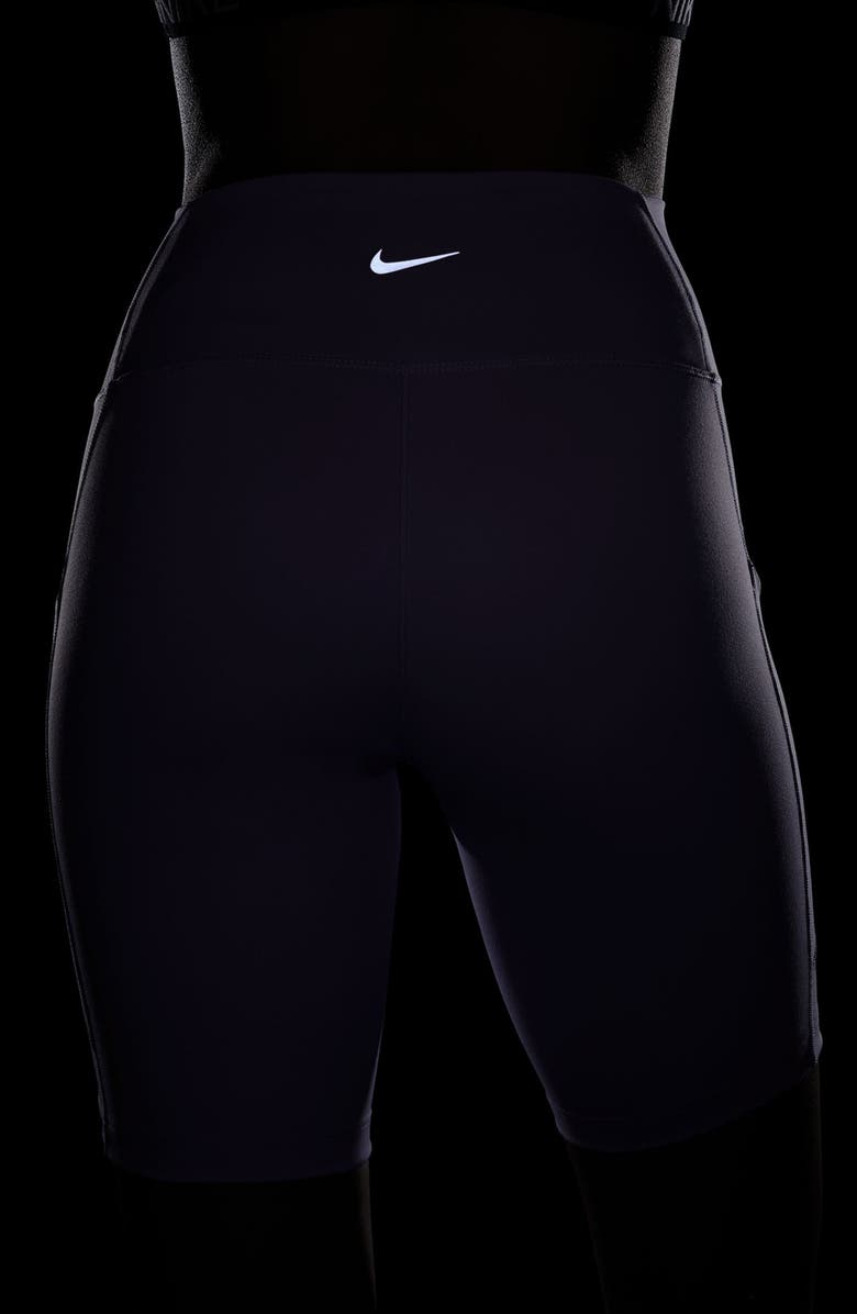 Nike One 8-Inch High Waist Biker Shorts, Alternate, color, Lilac Bloom/ Black