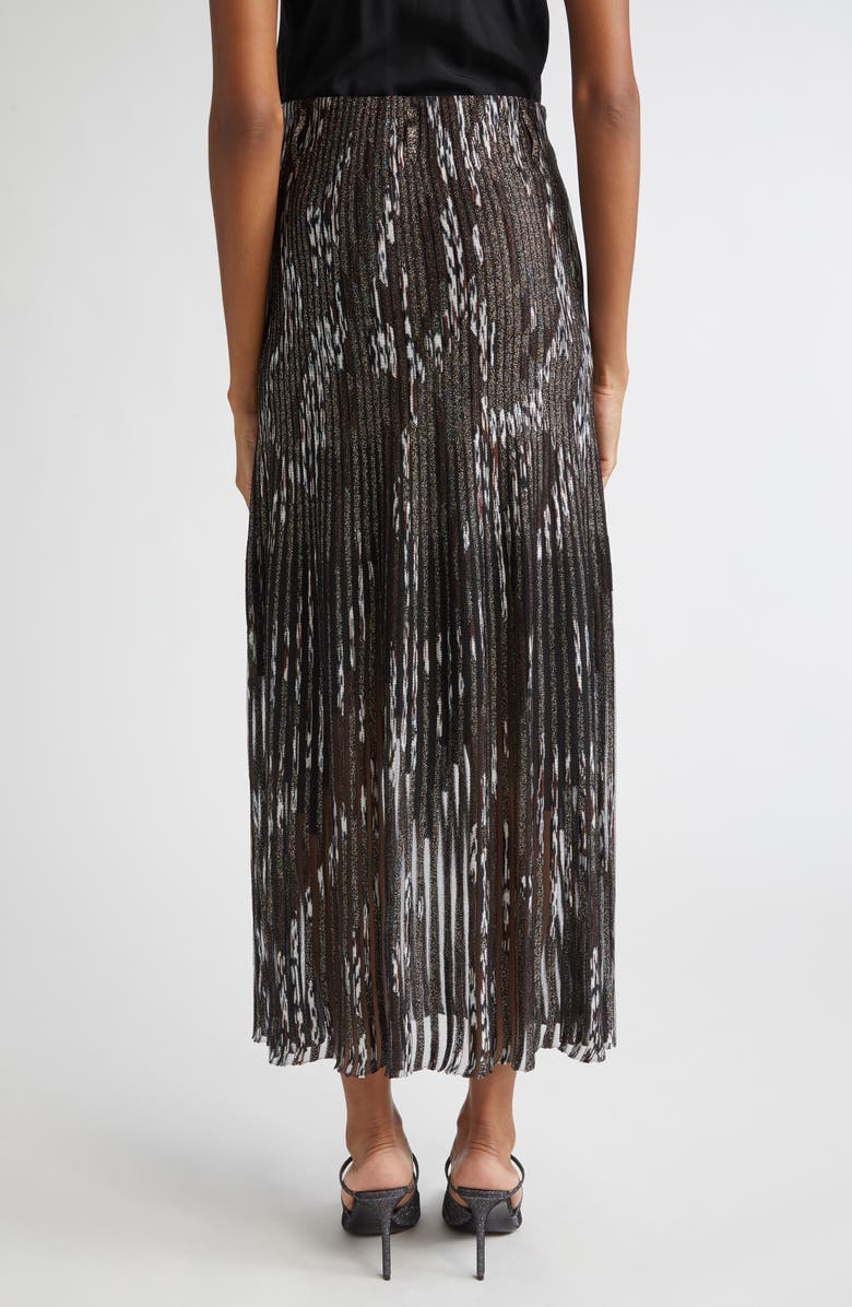 Missoni Metallic Jacquard Rib Knit Maxi Skirt, Alternate, color, Black With Brown White
