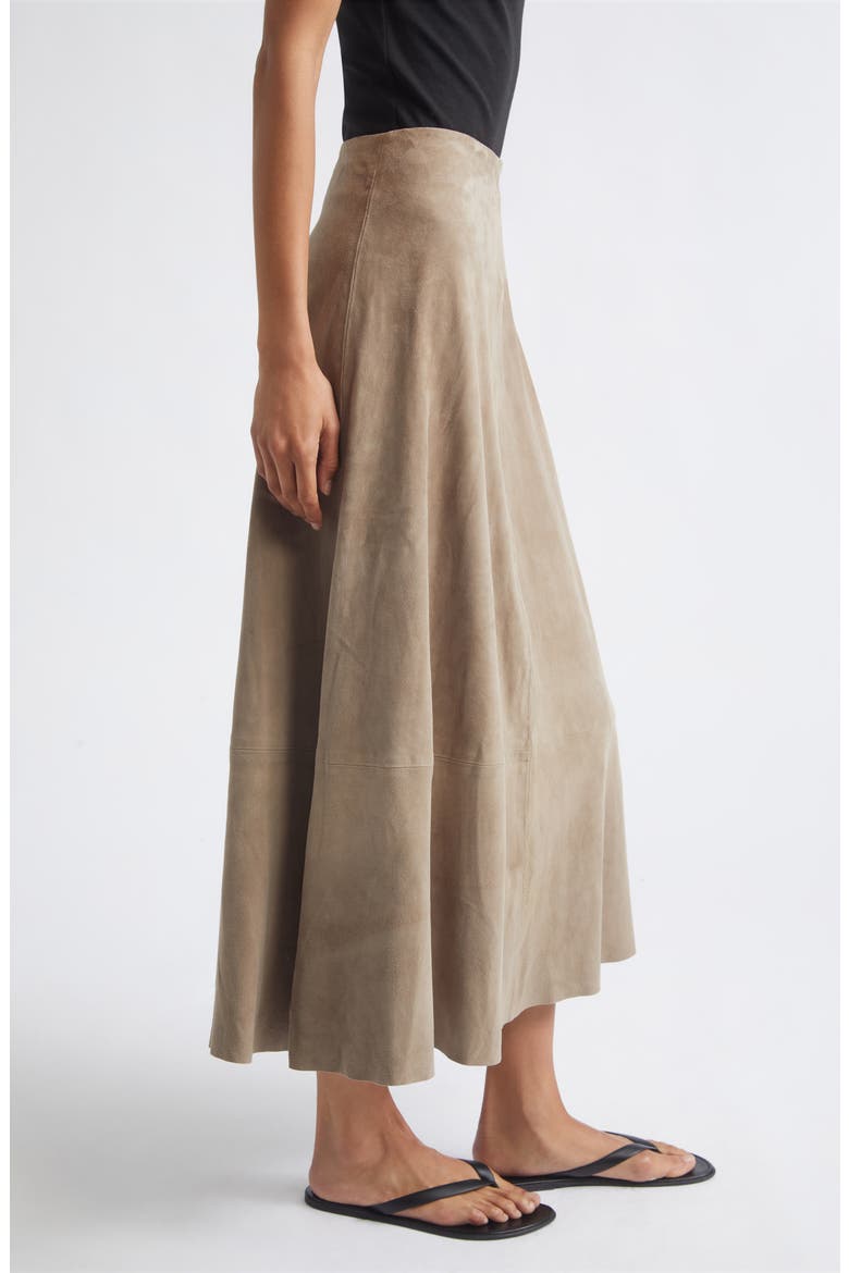 Suede Circle Midi Skirt, Alternate, color, EARTH