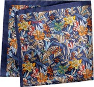 Eton Tropical Print Silk Pocket Square