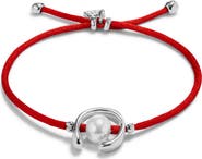 UNODE50 Sterling silver-plated red thread bracelet with shell pearl accessory