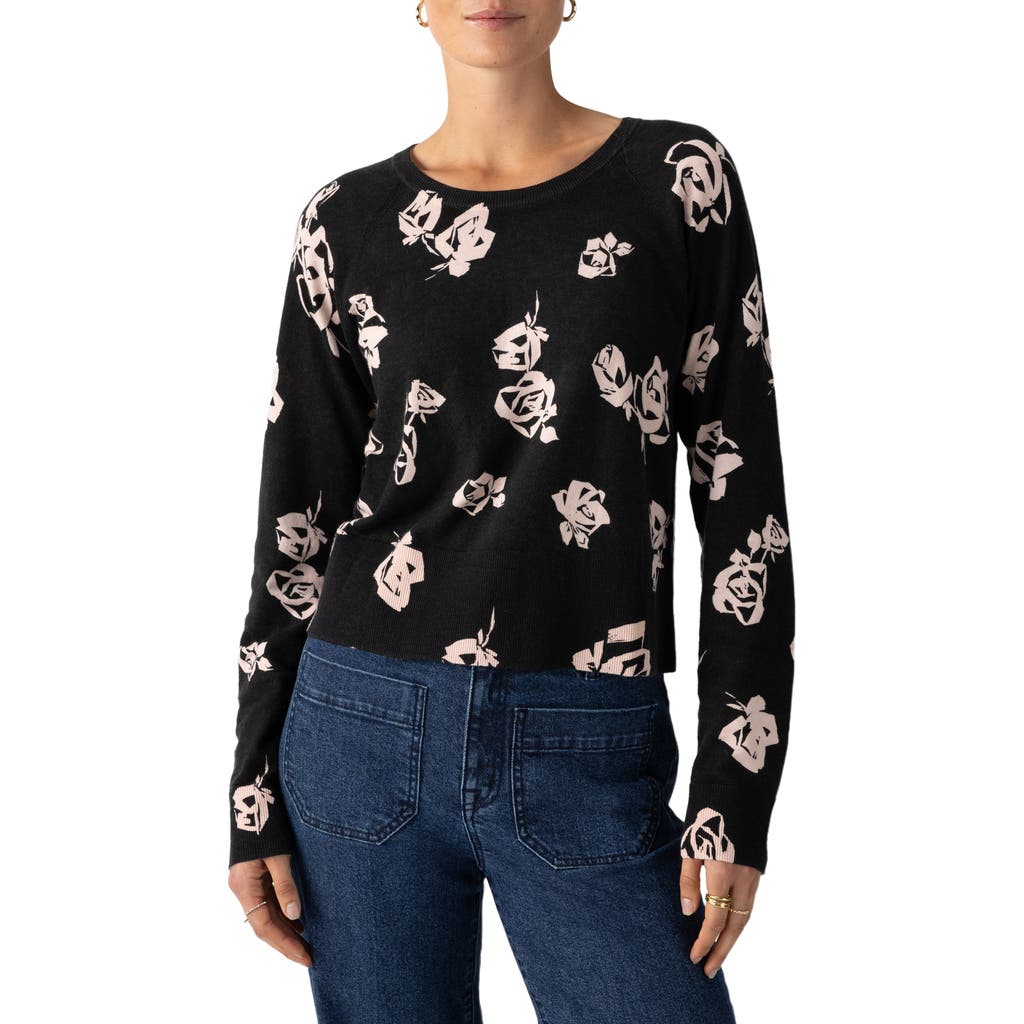 Sanctuary All Day Long Printed Sweater In Rose Pop