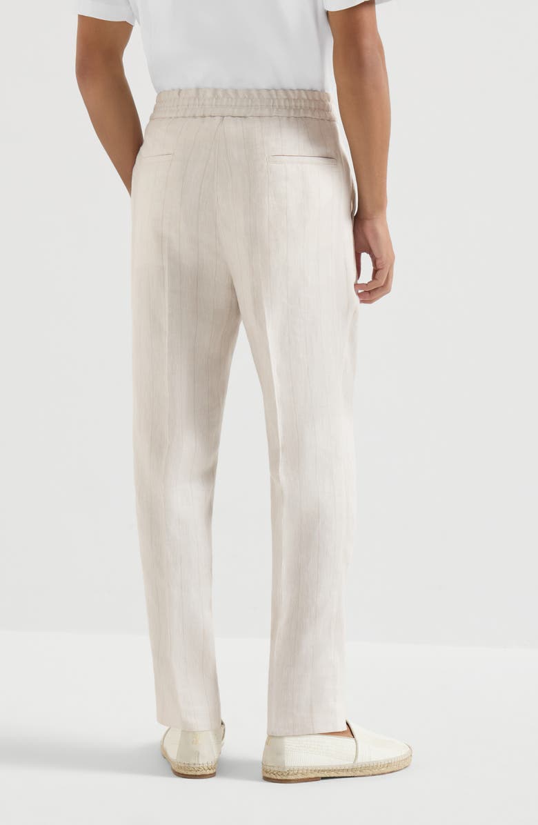 Brunello Cucinelli Chalk stripe chevron trousers, Alternate, color, Shell