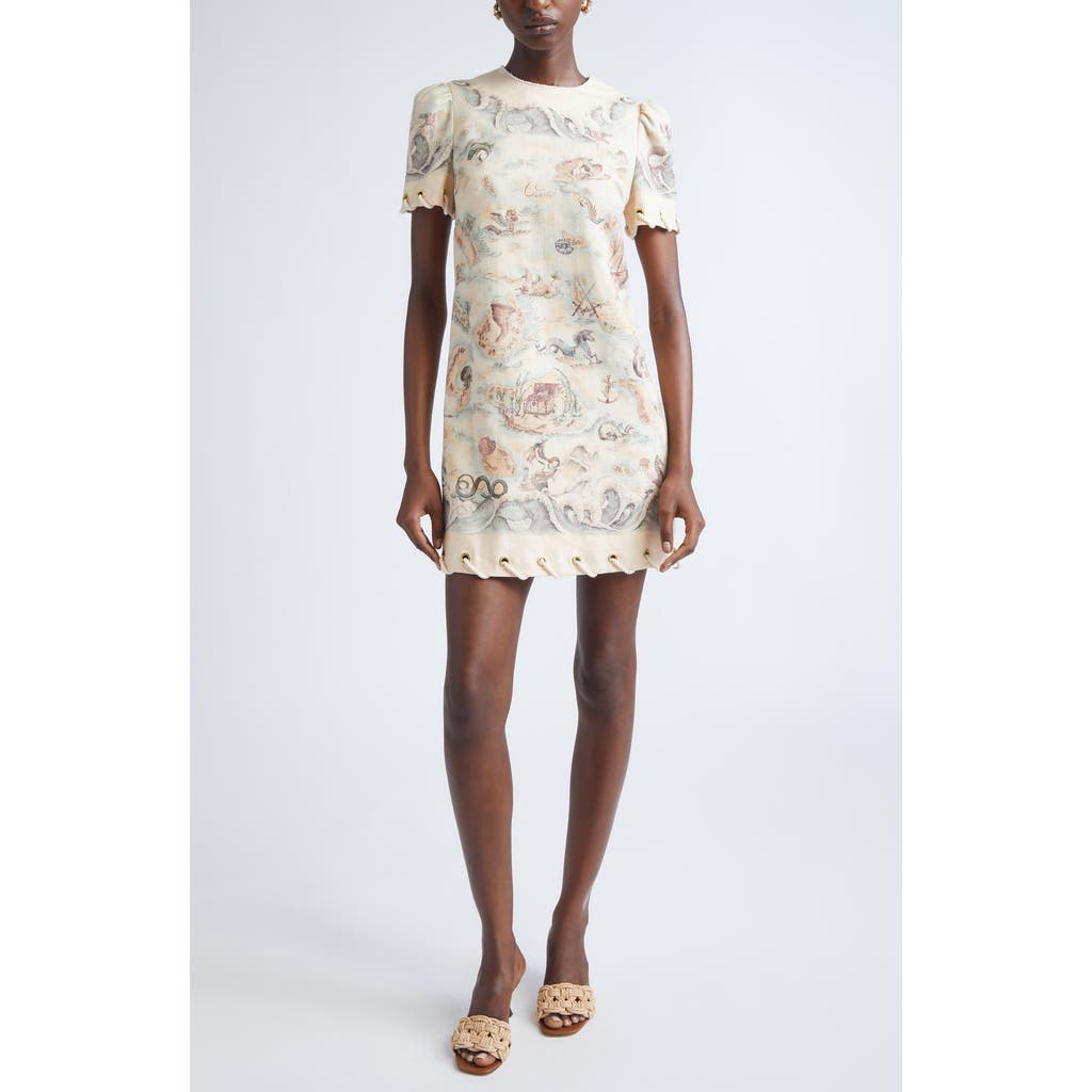 Zimmermann Rebellion Rope Trim Linen Minidress In White