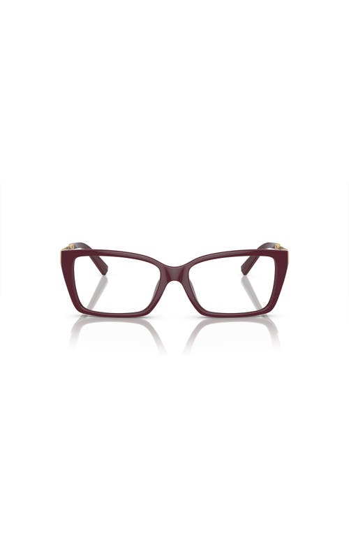 Tiffany & Co . 54mm Rectangle Optical Glasses In Burgundy