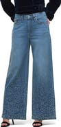 Hudson Jeans Jodie Embellished High Waist Wide Leg Jeans
