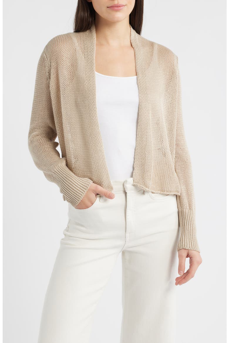 Open Front Organic Cotton Cardigan, Main, color, UNDYED NATURAL