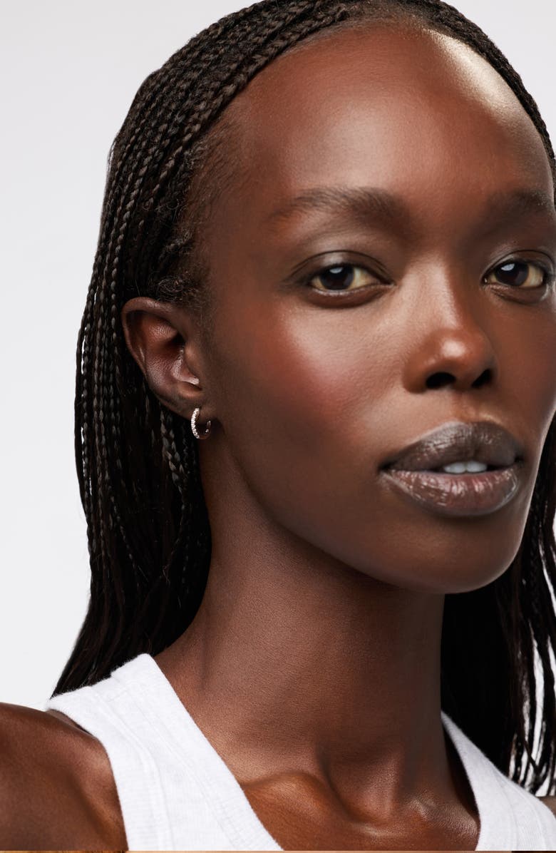 Ana Luisa Huggie Hoops - Pave Huggie Hoops Silver, Alternate, color, Silver