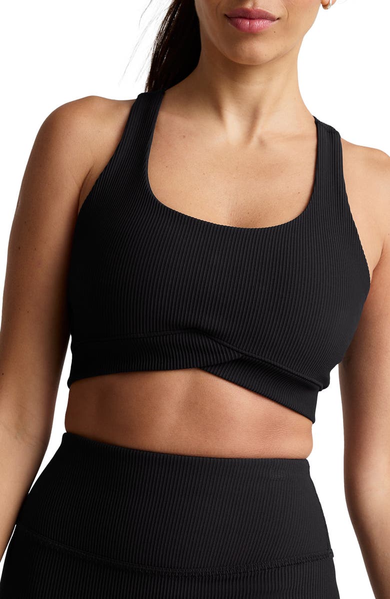 Beyond Yoga Impulse Rib Sports Bra, Main, color, Black Onyx