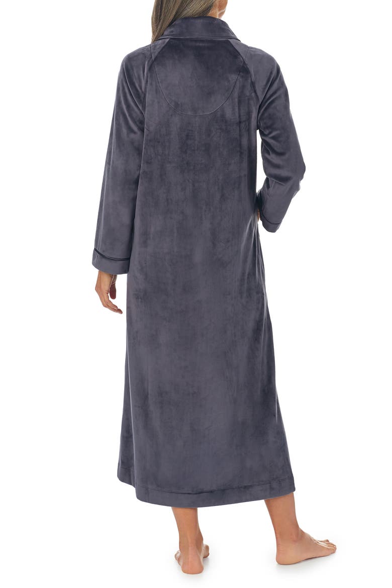 Zip-Up Longline Robe, Alternate, color, CHARCOAL