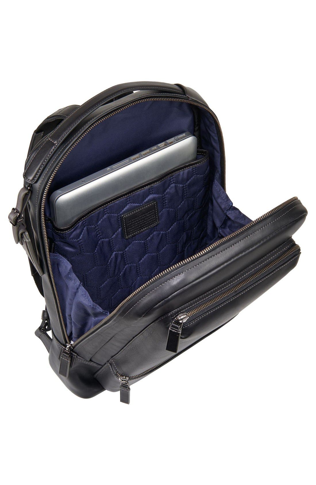 TUMI 'Harrison - Bates' Leather Backpack, Alternate, color, 