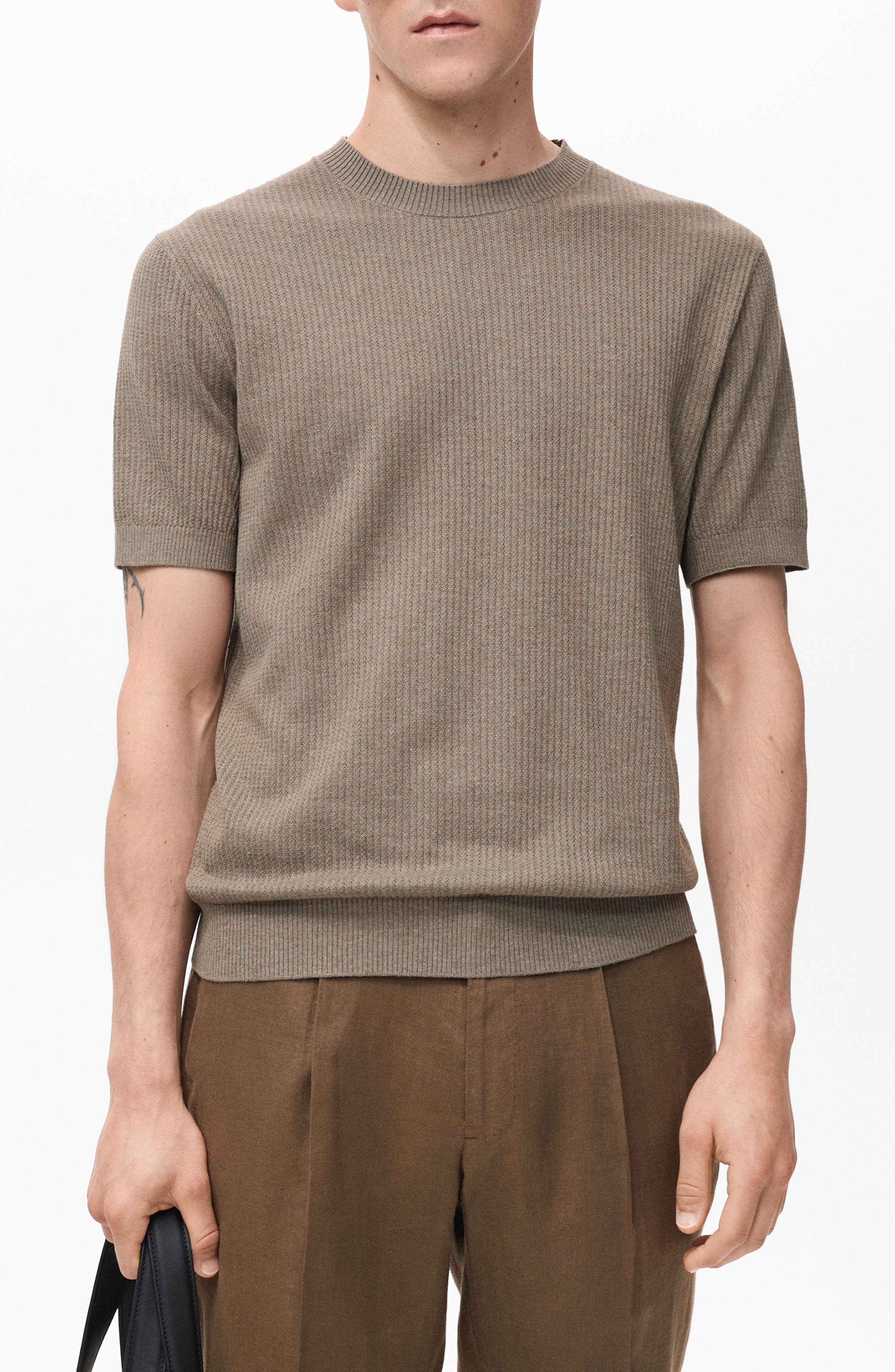 Rib Knit T-Shirt