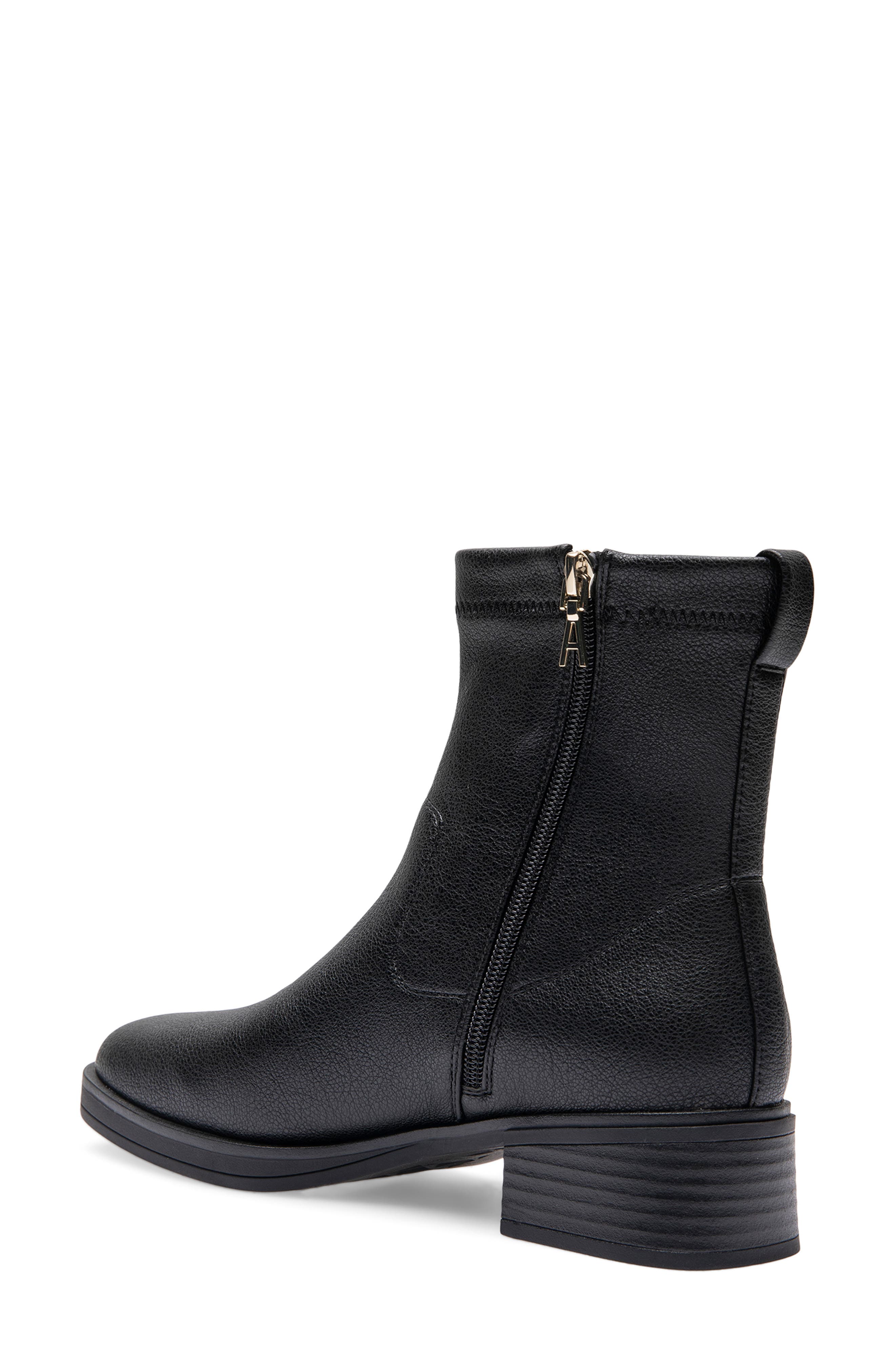 Aerosoles Dazzy Square Toe Boot, Alternate, color, Black Pebbled Stretch Faux