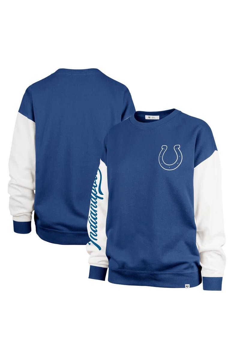 '47 Women's '47  Royal Indianapolis Colts Double Header Rise Andie Pullover Sweatshirt, Main, color, Royal