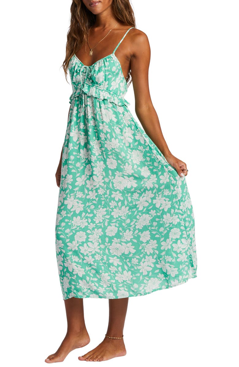 Billabong Rebel Heart Floral Midi Sundress, Alternate, color,