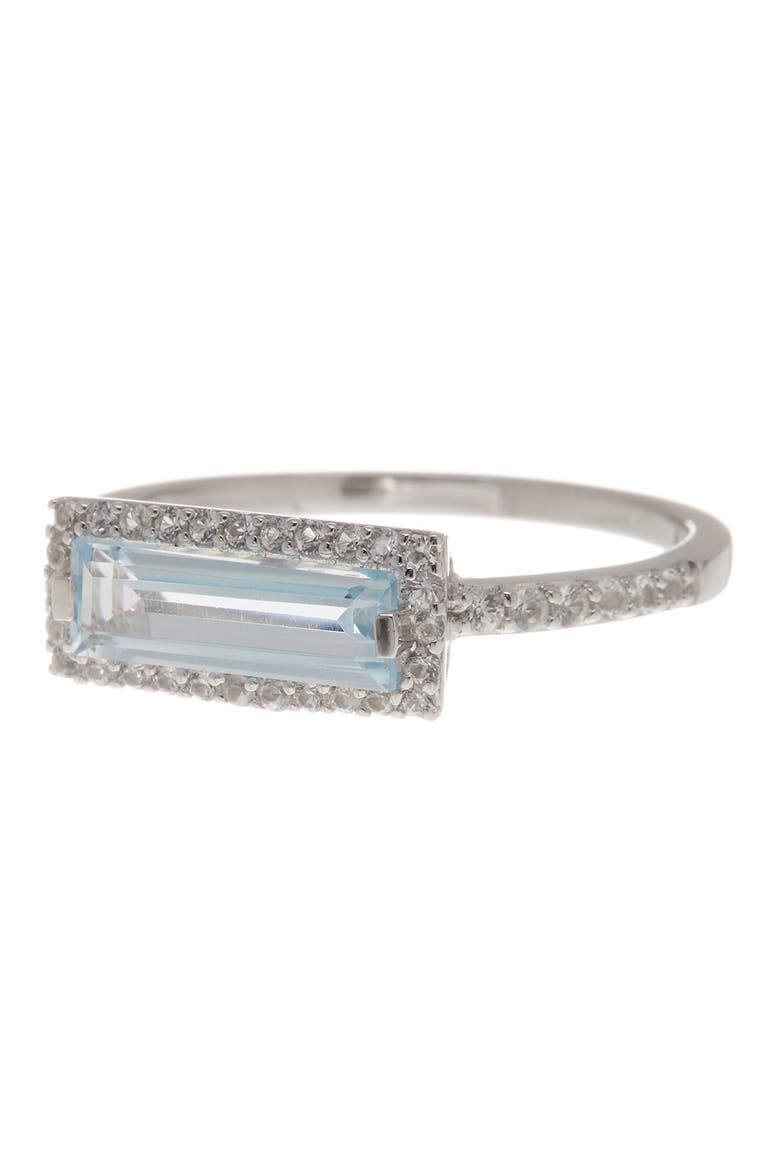 Sterling Silver Blue Topaz & Sky White Sapphire Ring, Main, color, BLUE