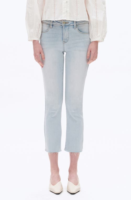 Bayeas Raw Hem High Waist Crop Straight Leg Jeans In Blue