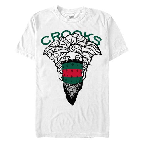 Crooks & Castles Medusa Big Face Graphic T-shirt In White