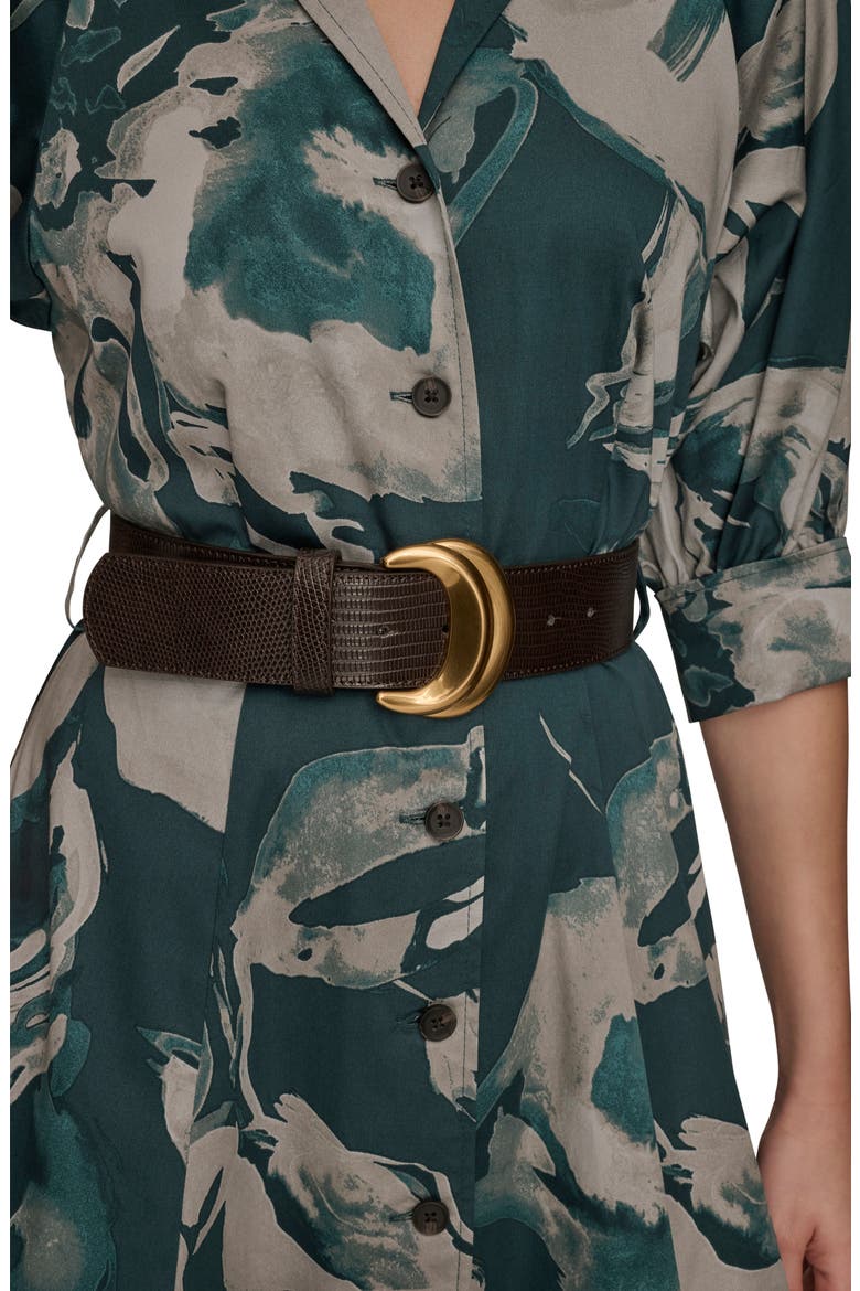 Abstract Floral Belted Midi Shirtdress, Alternate, color, HUDSON/WEA