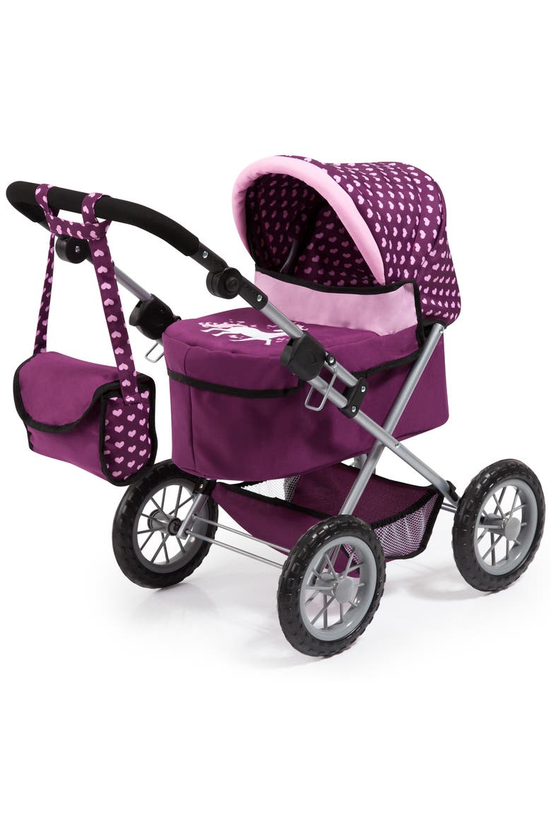 Trendy Pram Burgundy, Pink, Hearts, Main, color, Purple
