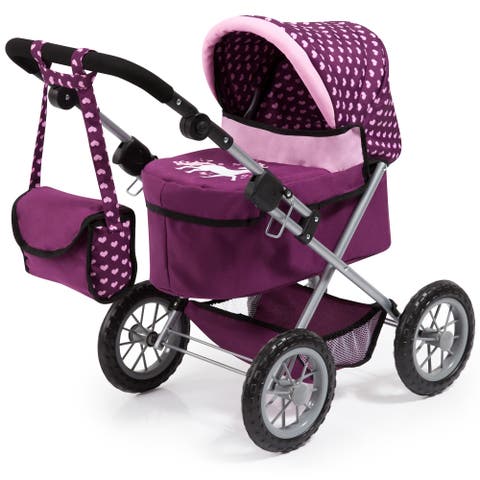 Trendy Pram Burgundy, Pink, Hearts