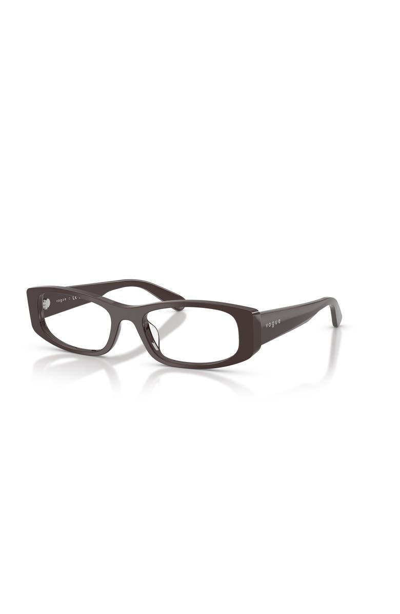 Vogue Eyewear 53mm Rectangle optical glasses, Main, color, Brown