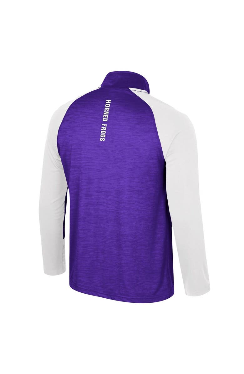 COLOSSEUM Men's Colosseum Purple TCU Horned Frogs Langmore Raglan Quarter-Zip Top, Alternate, color, Purple